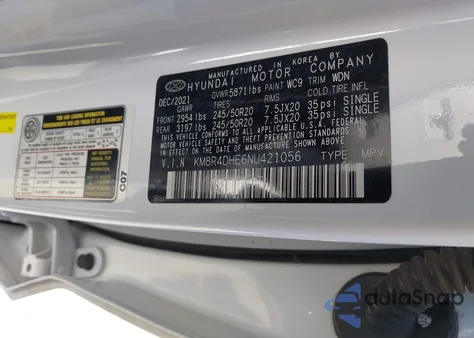 2022 Hyundai Palisade Sel z USA, uszkodzony, nr VIN KM8R4DHE6NU421056